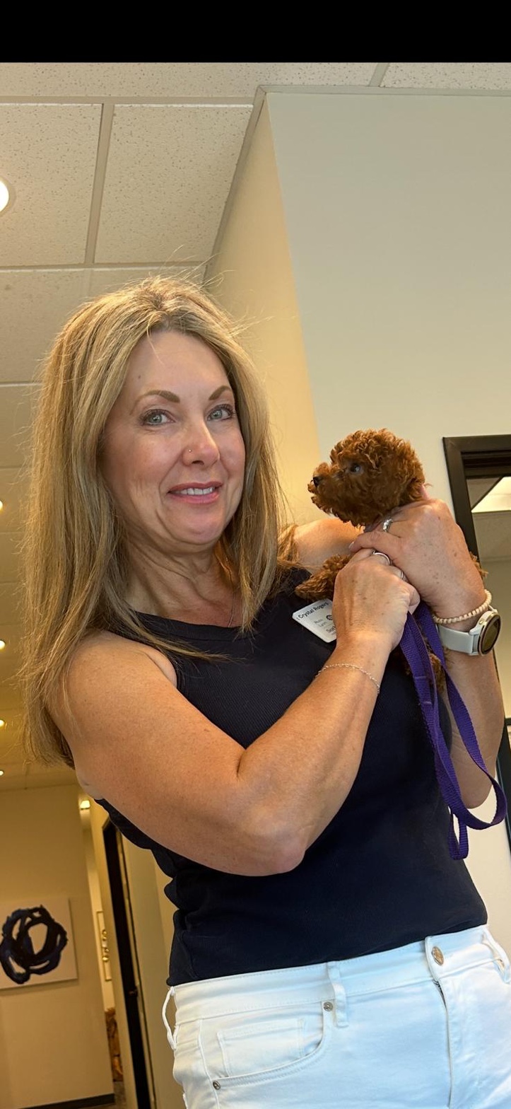 Crystal with puppy
